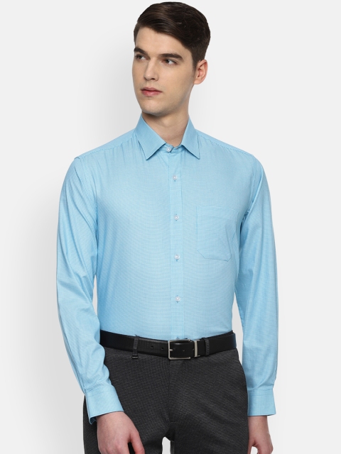 

Louis Philippe Men Blue Slim Fit Checked Formal Shirt