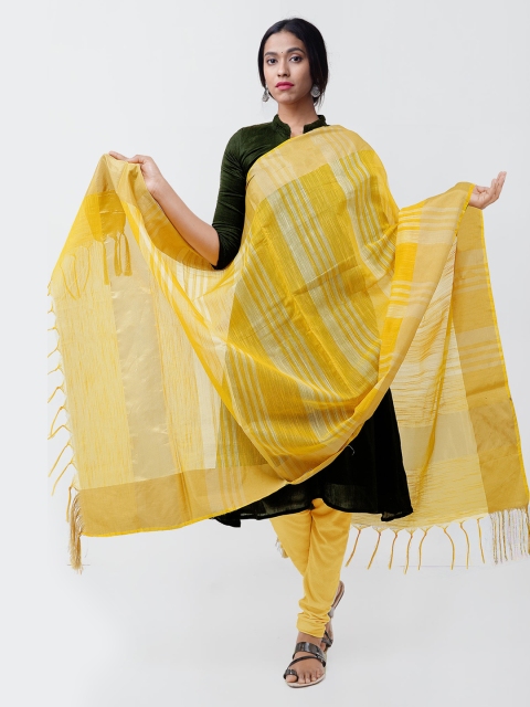

Unnati Silks Yellow Woven Design Dupatta