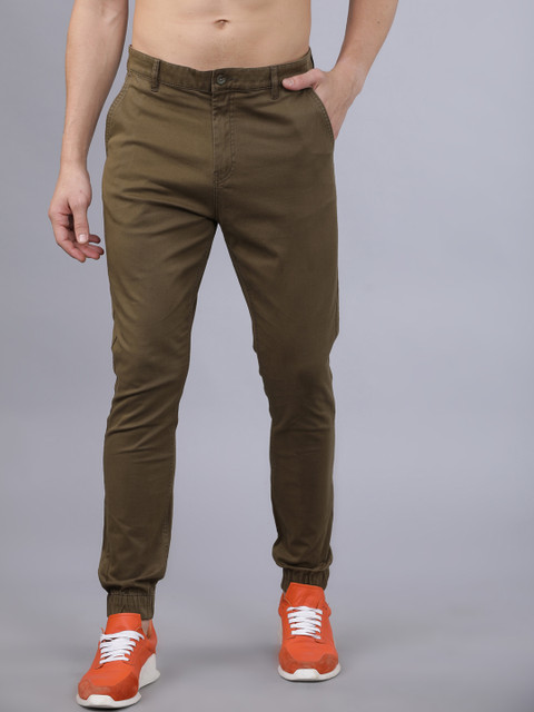 

Horsefly Men Olive Green Slim Fit Solid Joggers