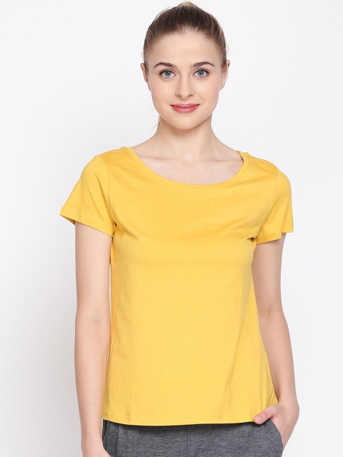 

Dreamz by Pantaloons Women Yellow Solid Lounge T-Shirt