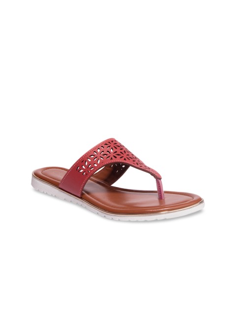 

Khadims Women Red Solid Open Toe Flats