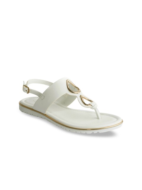 

Khadims Women White Solid Open Toe Flats