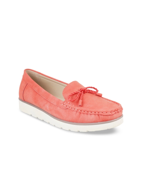

Metro Women Coral Red Solid Loafers