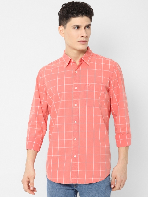 

AMERICAN EAGLE OUTFITTERS Men Red Slim Fit Checked Casual Shirt