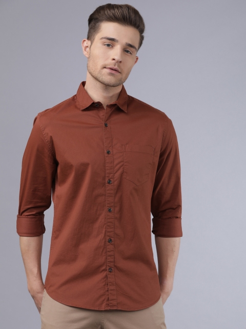 

Ecko Unltd Men Brown Slim Fit Solid Casual Shirt