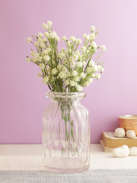 

Aapno Rajasthan Set Of 4 Cream-Coloured & Green Artificial Alluring Flower Bunches