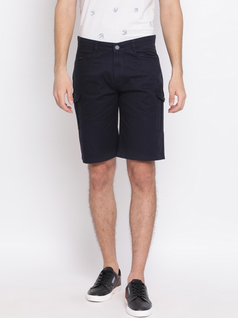 

Crimsoune Club Men Navy Blue Solid Slim Fit Cargo Shorts