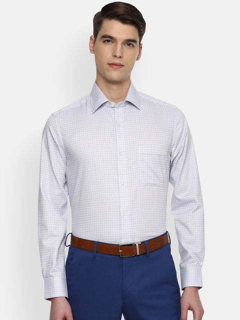 

Louis Philippe Men White Regular Fit Checked Formal Shirt
