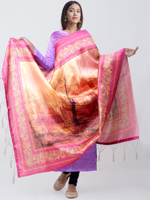 

Unnati Silks Multicoloured Printed Sustainable Dupatta, Multi