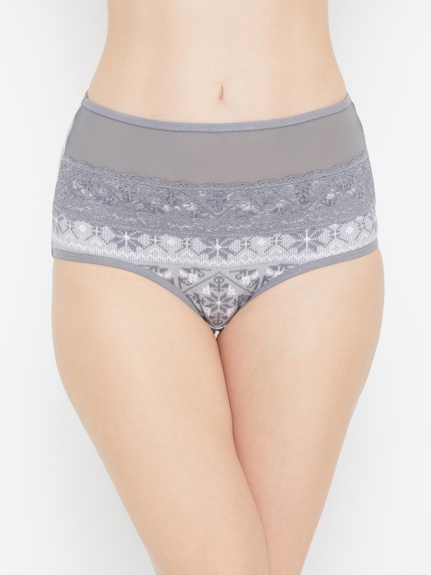

Clovia Women Grey & White Printed Hipster Briefs PN3418X01S