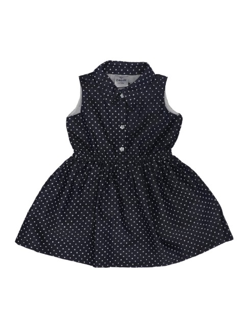 

Doodle Girls Navy Blue Printed Shirt-Style Dress
