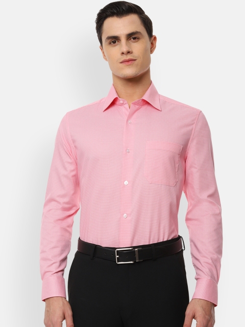 

Louis Philippe Men Pink Regular Fit Self Design Formal Shirt