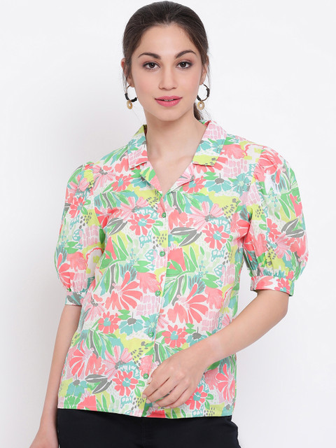 

Oxolloxo Women Multicoloured Regular Fit Printed Casual Shirt, Multi