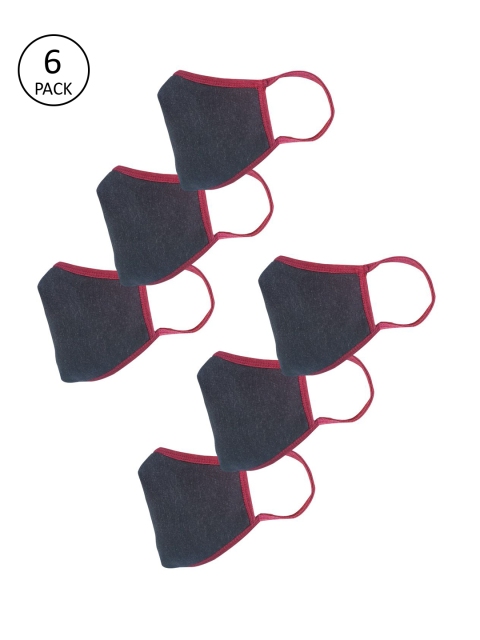 nestroots Unisex Pack Of 6 Reusable 2-Ply Cloth Mask, Black