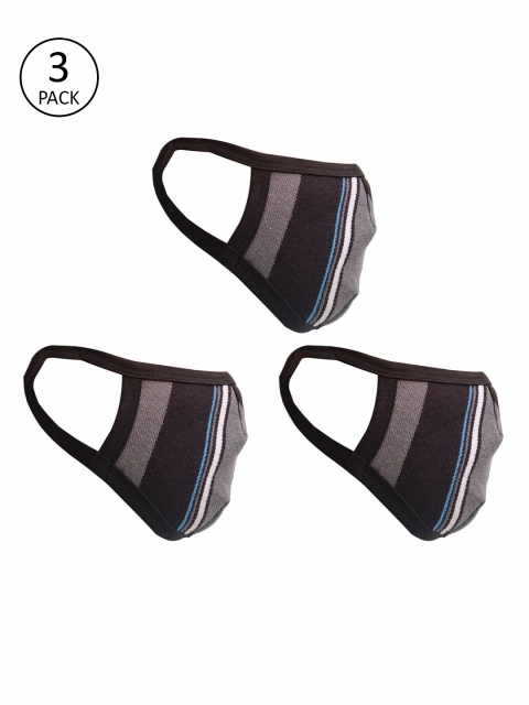 

nestroots Unisex 6 Pcs Striped 2-Ply Reusable Cloth Masks, Black