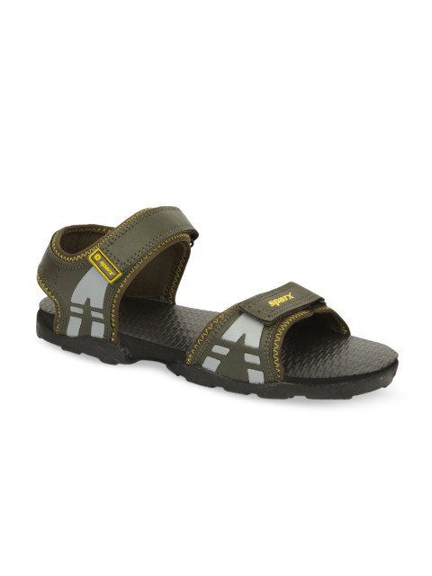 

Sparx Men Olive Green & Yellow Sports Sandals