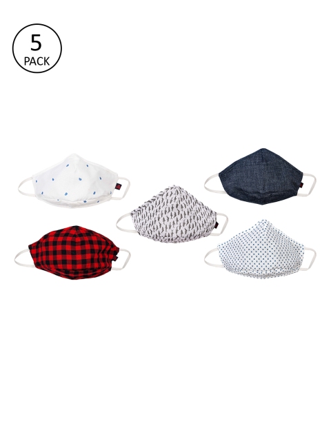 

UNDER FOURTEEN ONLY Kids 5 Pcs 3-Ply Reusable Cloth Masks, Red