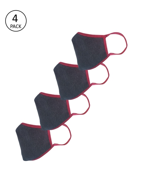 

nestroots Unisex Pack Of 4 Reusable 2-Ply Cloth Mask, Black