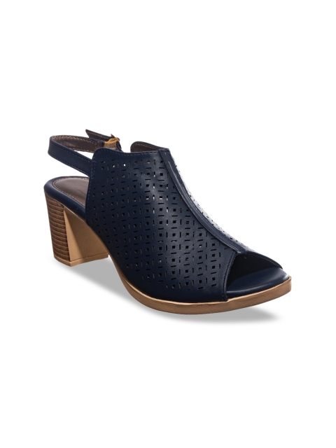 

Khadims Women Navy Blue Solid Peep Toes