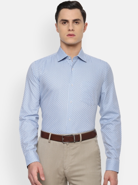 

Van Heusen Men Blue Slim Fit Checked Formal Shirt