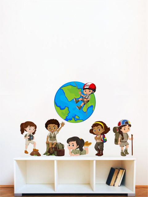 

rawpockets Multicoloured PVC Vinyl Wall Sticker, Multi