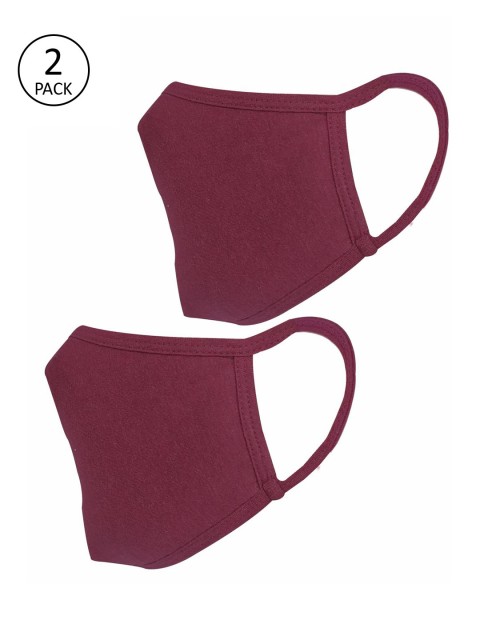

nestroots Unisex Maroon 2 Pcs 2-Ply Cloth Reusable Outdoor Masks