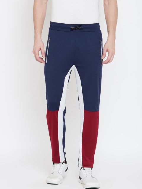 

armure Men Blue & Red Colourblocked Slim-Fit Track Pants