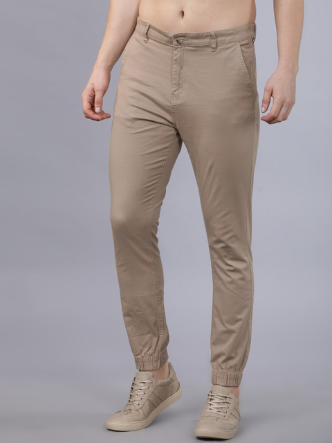 

Horsefly Men Khaki Slim Fit Solid Chinos