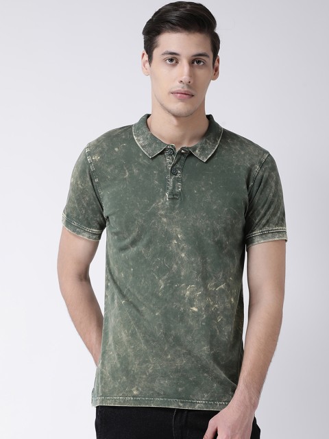 

Club York Men Green Dyed Polo Collar T-shirt
