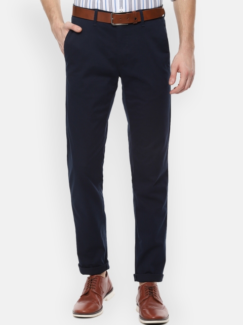 

Van Heusen Sport Men Navy Blue Slim Fit Solid Regular Trousers