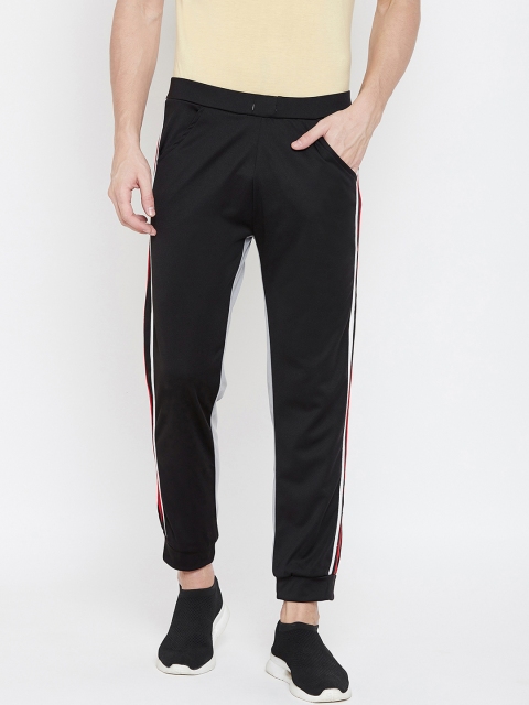

armure Men Black & Grey Colourblocked Slim-Fit Joggers