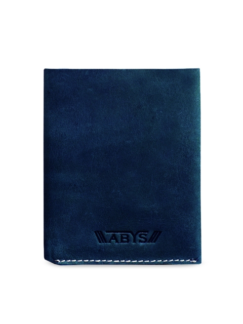 

ABYS Unisex Blue Solid Leather Two Fold Wallet