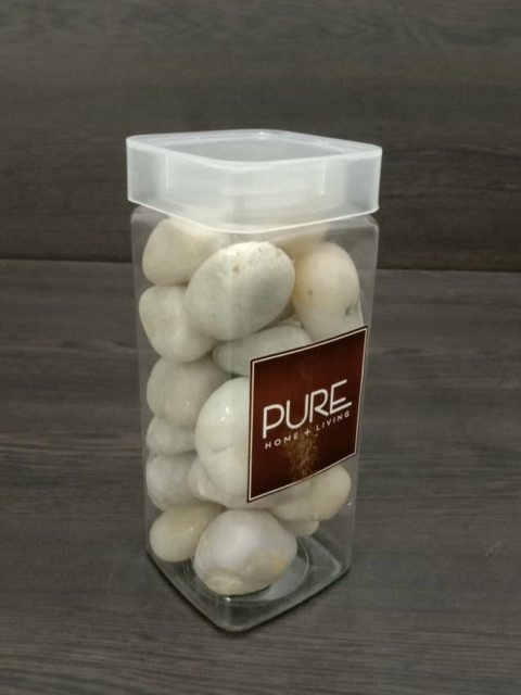 

Pure Home and Living Set of 2 White & Transparent Rock Pearlised Pet Bottle