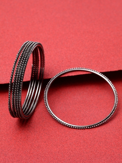 

Stoln Girls Set Of 6 Silver-Plated Beaded Bangles