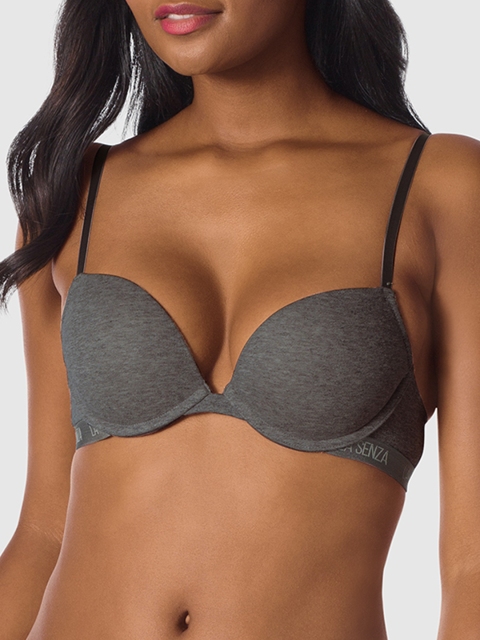 

La Senza Grey Solid Underwired Lightly Padded Plunge Bra 11132144-4MBV