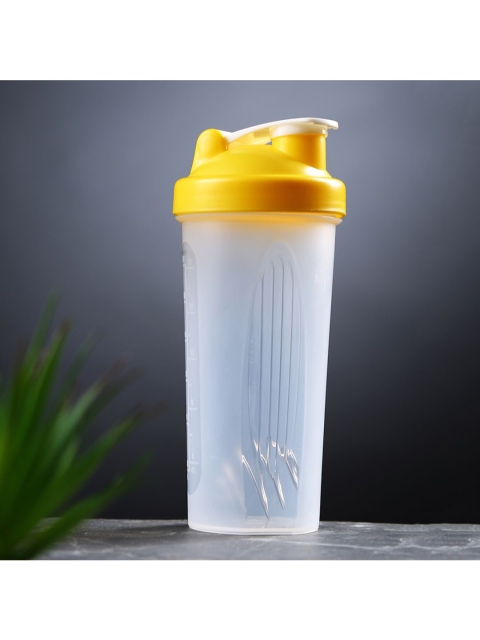 

Dennmarks White & Yellow Solid Plastic Shaker & Sipper Bottle