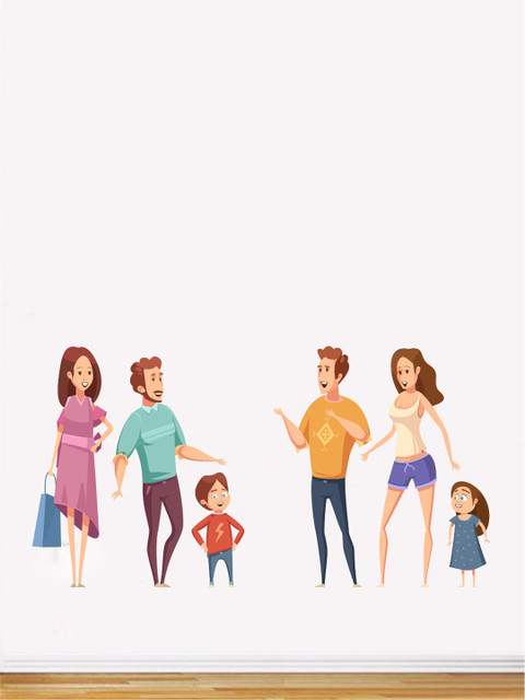 

rawpockets Multicolored Friends with Family Wall Stickers, Multi