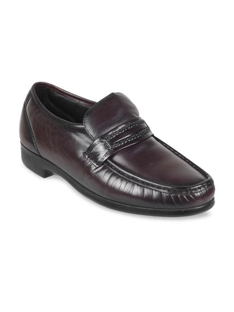 

Metro Men Maroon Solid Leather Formal Loafers