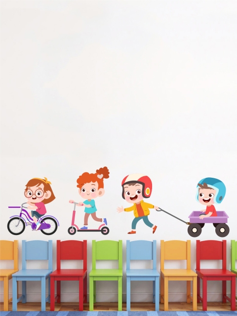 

rawpockets Kids Multicoloured Skating Wall Stickers, Multi