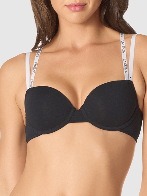 

La Senza Black Solid Underwired Lightly Padded Everyday Bra
