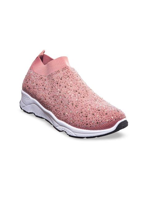 

Khadims Women Pink Embellsihed Slip-On Sneakers