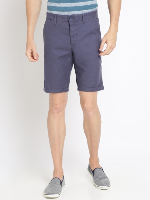 

Crocodile Men Blue Solid Slim Fit Regular Shorts