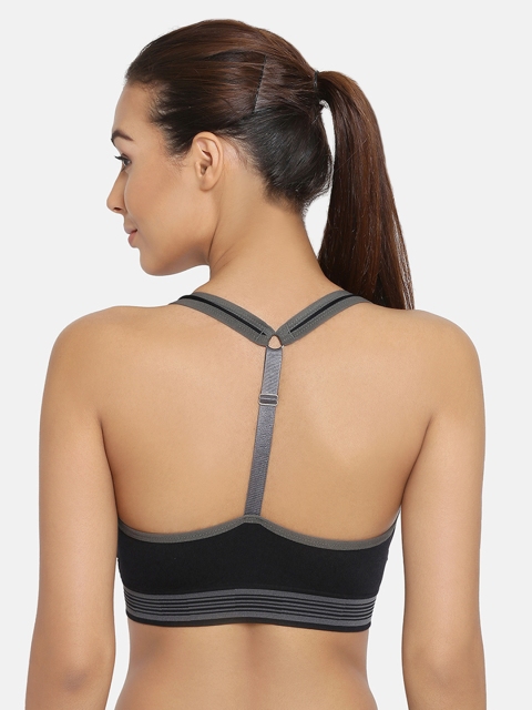 

PRETTYBOLD Black Solid Non-Wired Lightly Padded Sports Bra PBX-04 BLACK-CF20