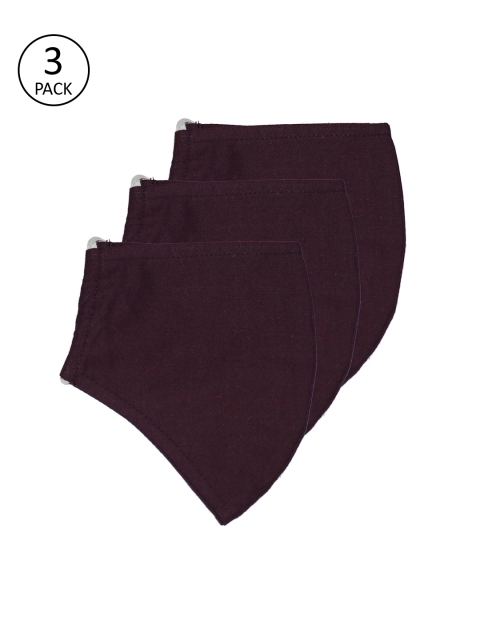 

The Vanca Unisex Pack of 3 Pcs Burgundy Solid Reusable 3-Ply Protective Outdoor Mask