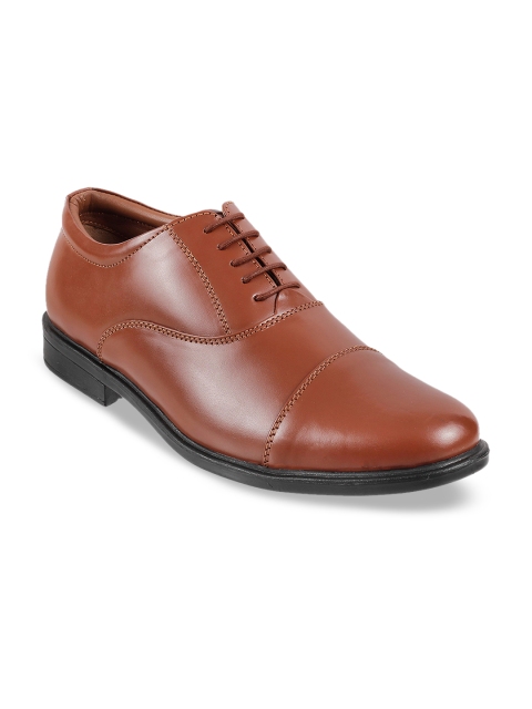 

Metro Men Tan Brown Solid Leather Formal Oxfords