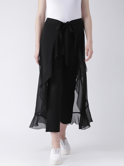 

DODO & MOA Women Black Regular Fit Solid Cigarette Trousers