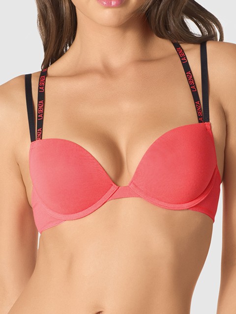 

La Senza Pink Solid Underwired Lightly Padded Plunge Bra