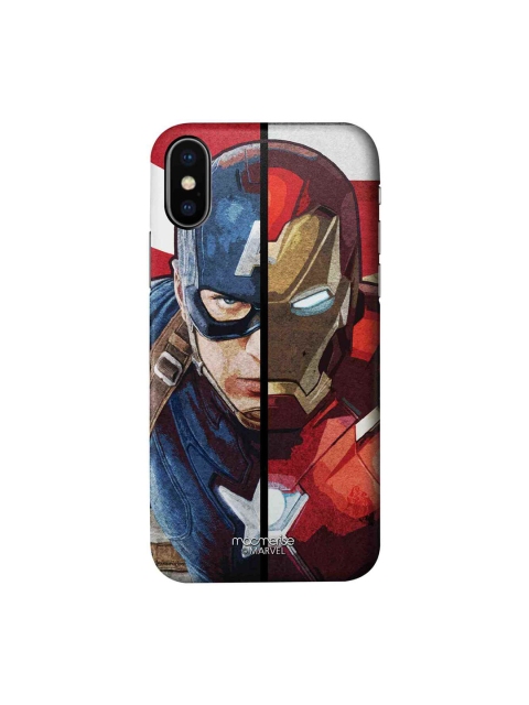 

macmerise Blue & Red Man vs Machine Captain America Marvel Civil War iPhone X Case