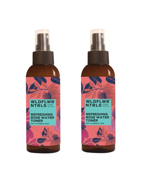 

Wildflower Naturals Unisex Pack Of 2 Refreshing Rose Water Toner for Dry to Normal Skin