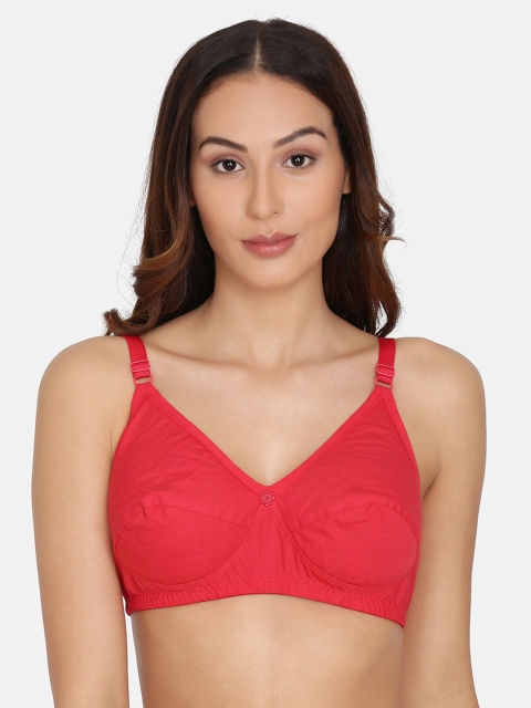 

PRETTYBOLD Red Solid Non-Wired Non Padded Everyday Bra PB-21 RED-C20
